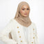 Gold Studded Hijab - Premium Hijab styled on model with soft chiffon fabric, offering elegant modest fashion for versatile wear.