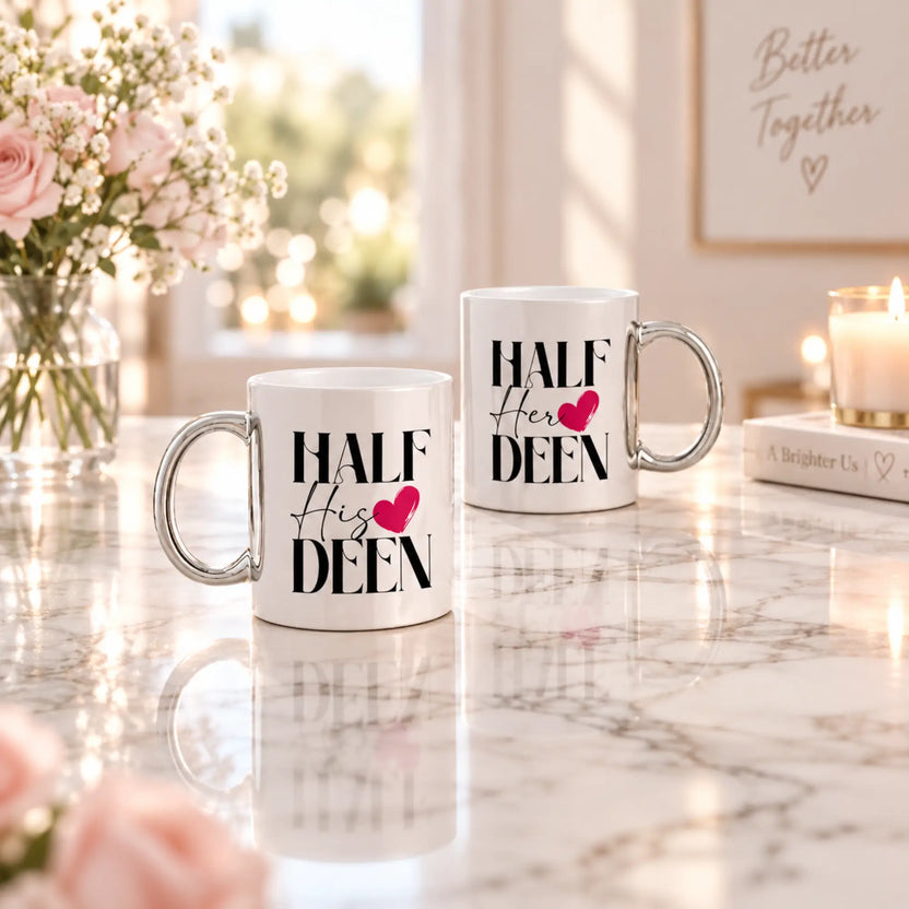 Love And Deen Personalized Metallic Couple Mugs (350ml) - Set Of 2 Main image
