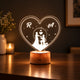 Evergreen Love Personalized LED Lamp - Wooden Finish Base