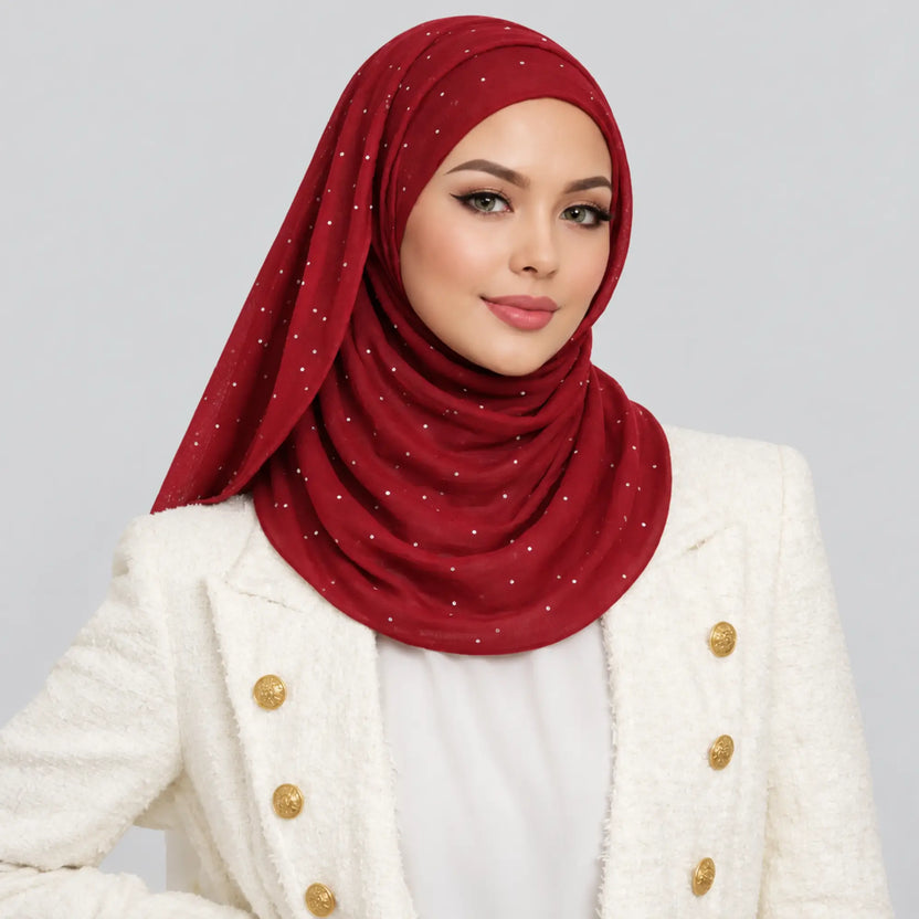 Red Studded Hijab Main image