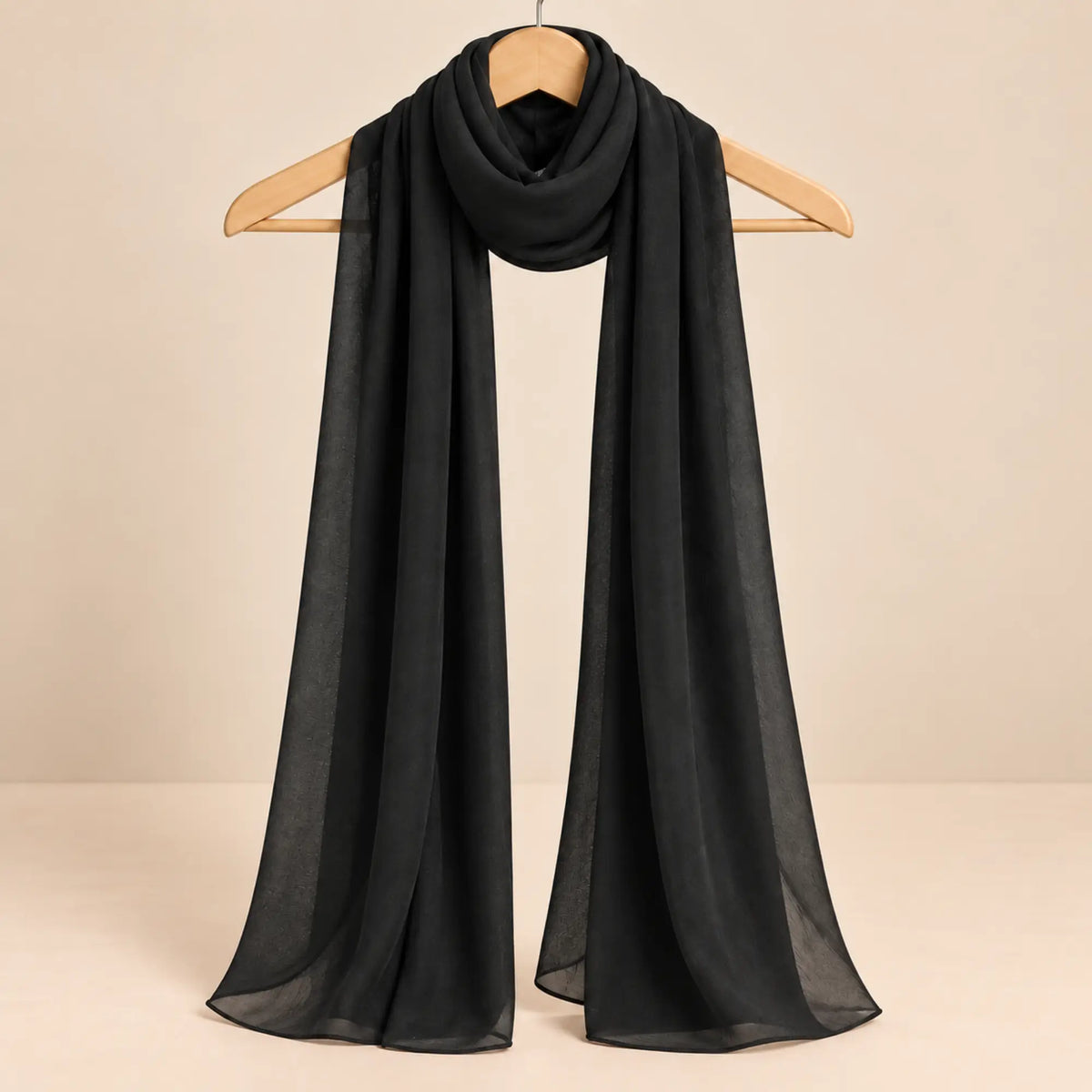 Black Premium Chiffon Hijabs