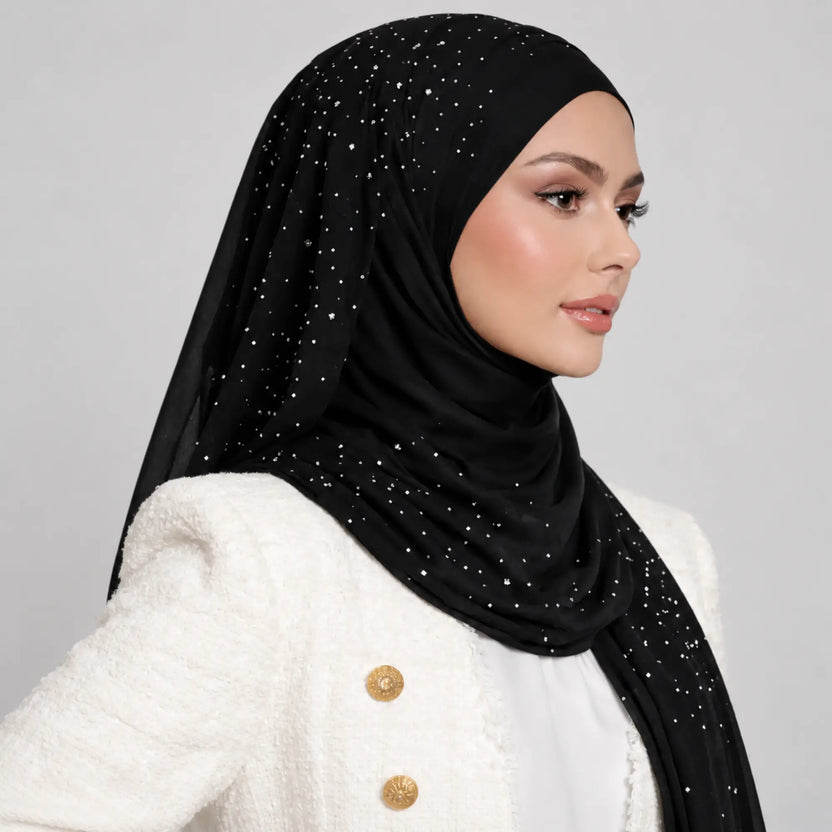 Black Studded Hijab Main image