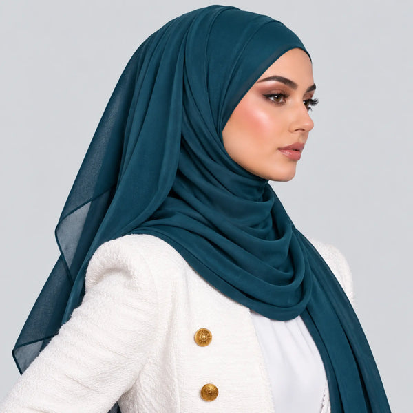 Teal Premium Chiffon Hijab