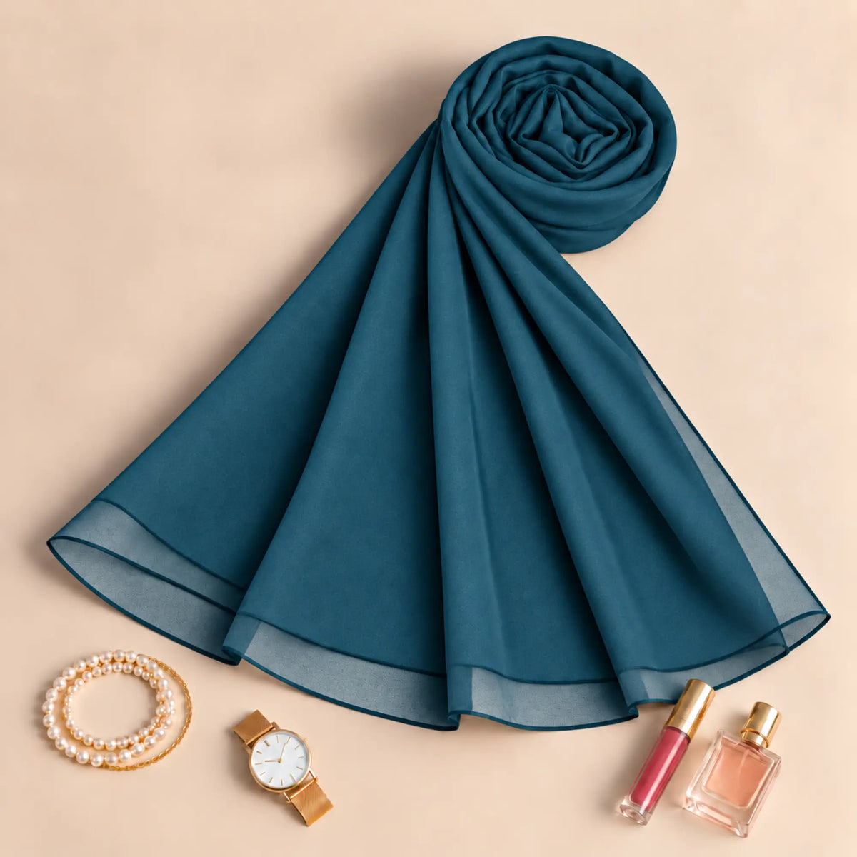 Teal Premium Chiffon Hijab