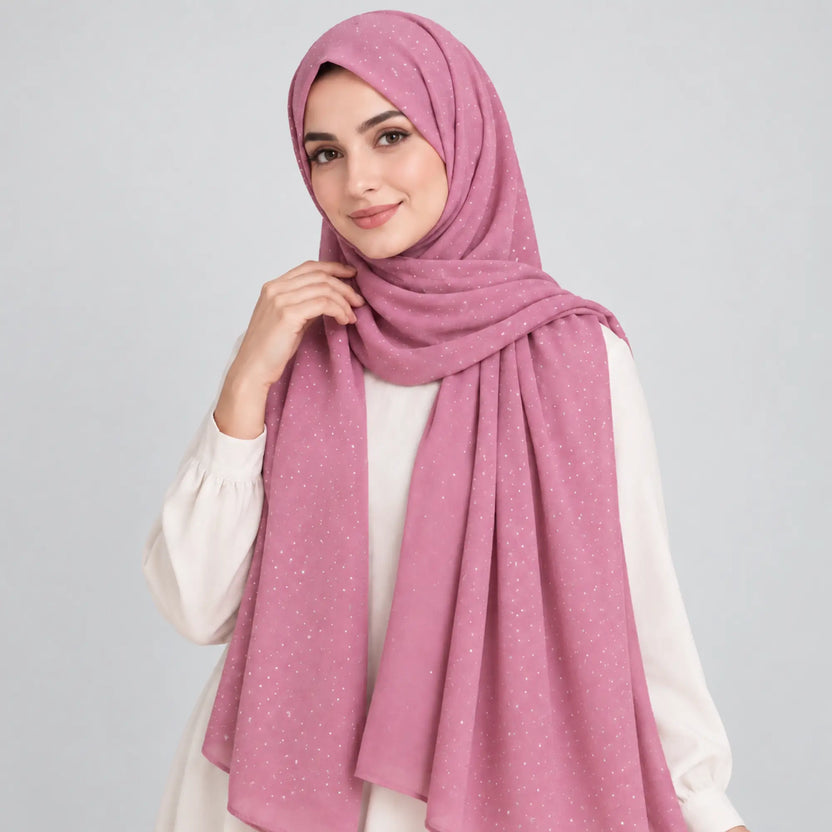 Dark Pink Studded Hijab Main image
