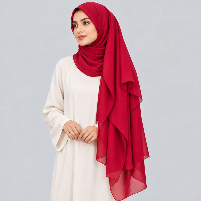 Dark Cherry Premium Chiffon Hijab Main image