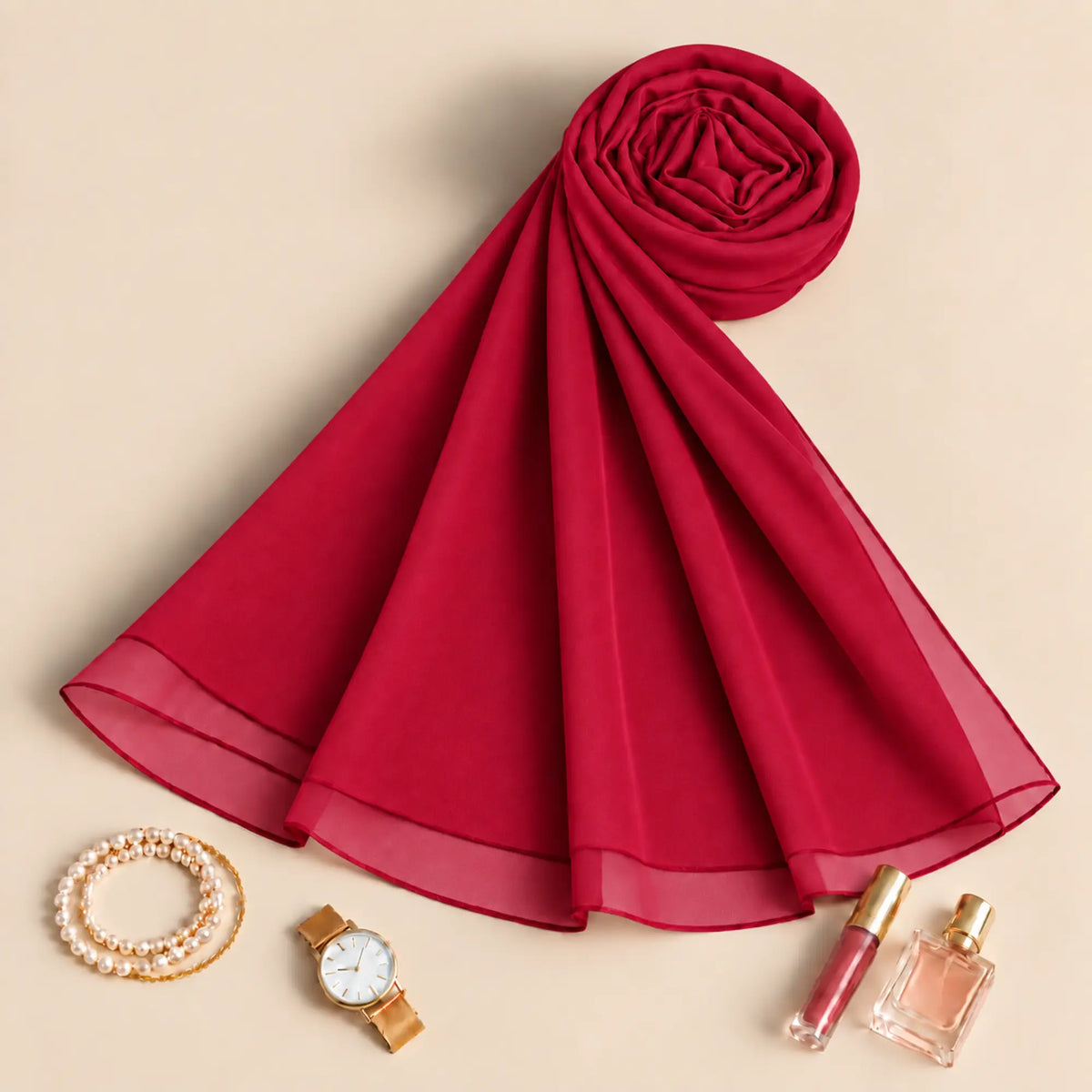 Dark Cherry Premium Chiffon Hijab