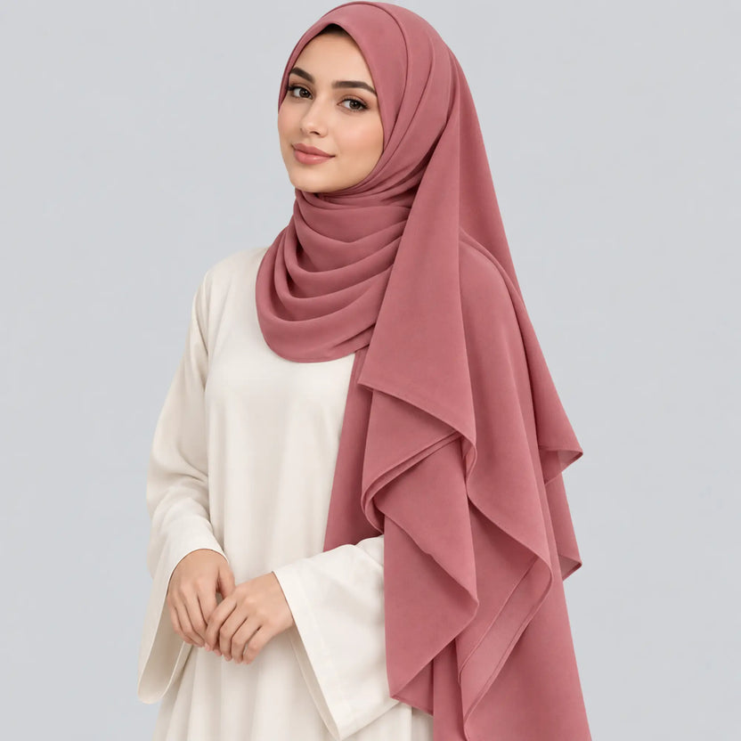 Coral Delight Premium Chiffon Hijab Main image