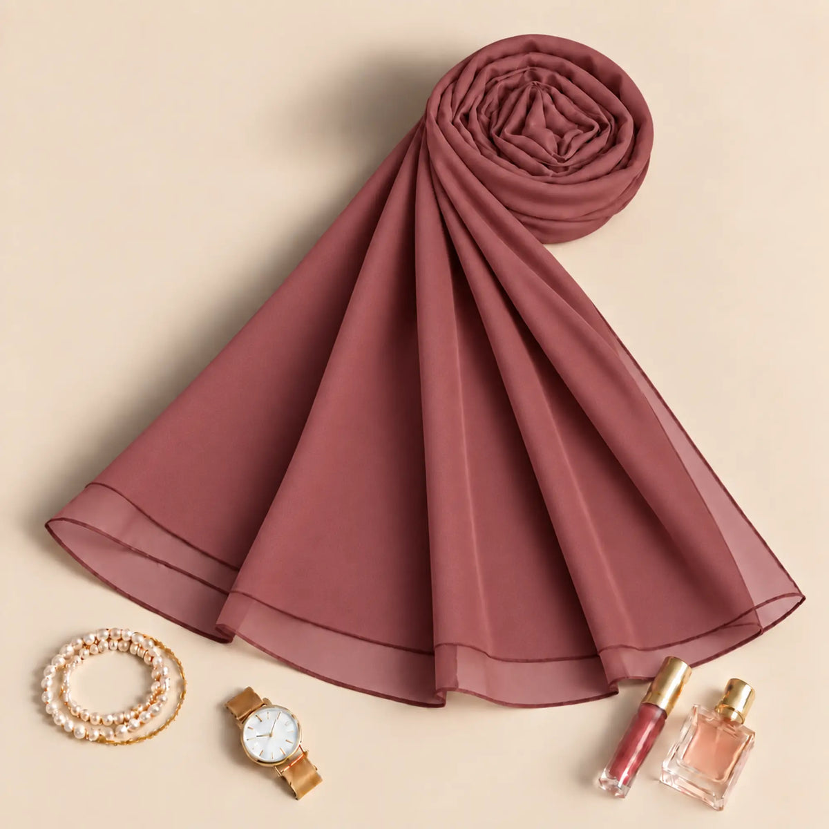 Coral Delight Premium Chiffon Hijab