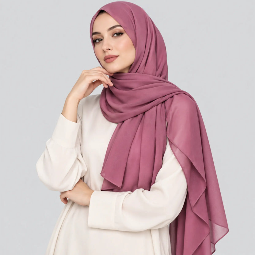 Mauve Mirage Premium Chiffon Hijab Main image