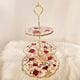 Handcrafted Red Rose Petals Stand - 3 Tier Serving Stand with scalloped resin trays, ideal for home decor, gifting, or high tea presentation.