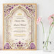 Purple Legacy Nikah Nama Frame - Islamic Wedding Frame placed beside pink flowers, showcasing a customizable Islamic marriage certificate.