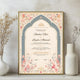 Blooming Bond Certificate - Nikah Nama Frame displayed on a table with floral Islamic motifs, ideal for wedding ceremony decor or Islamic gifts.