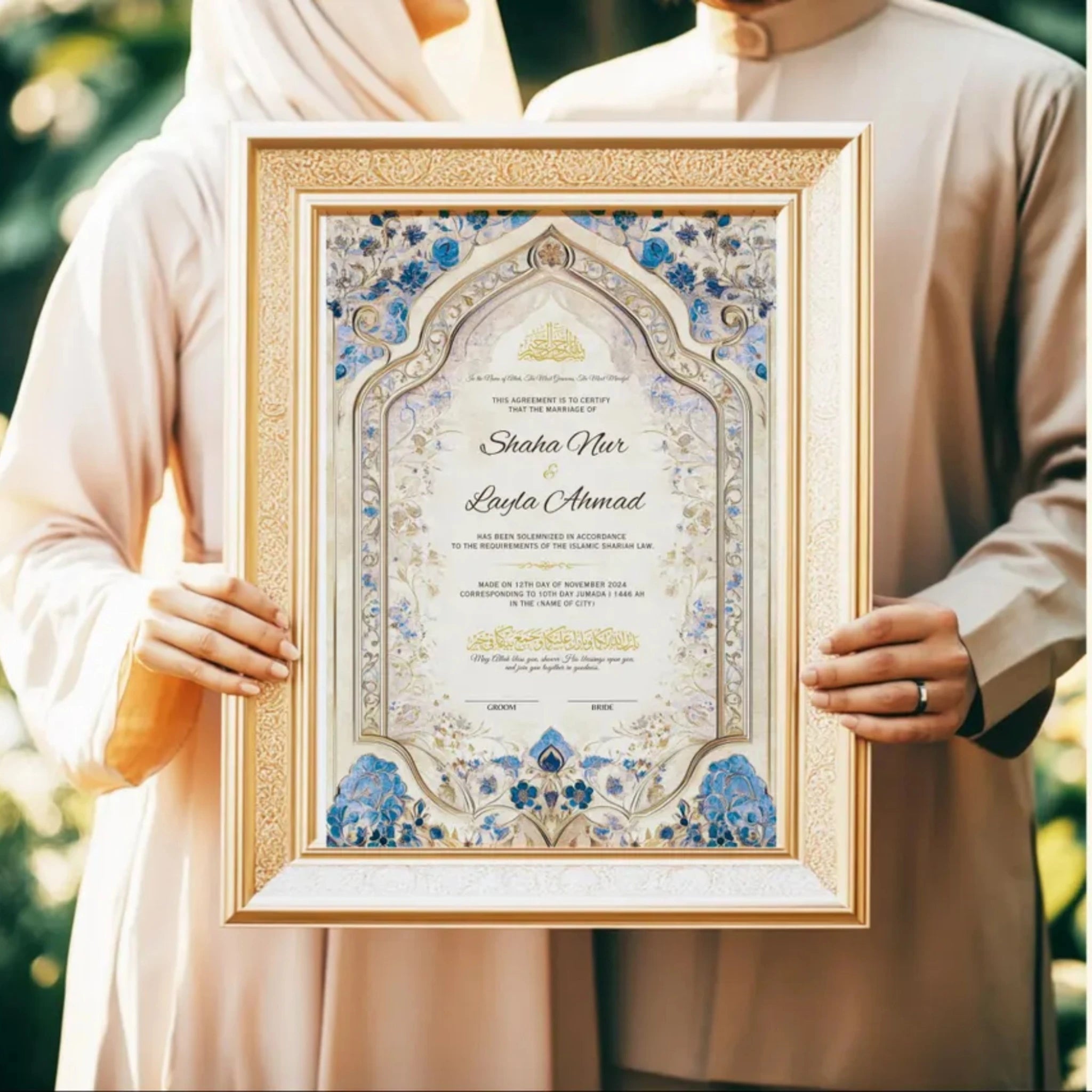 Eternal Petals Nikah Nama Frame