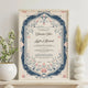 Whispering Flowers Nikah Nama Frame in light wood frame placed on a shelf with neutral decor, ideal for personalized wedding or anniversary gifts.
