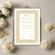 Flat-lay of Golden Modern Nikah Nama Frame card with floral decor, perfect for Islamic wedding ceremonies and personalized bridal gifts.