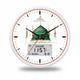 Close-up of Al-Madina Azaan Wall Clock - Al-Fatiha featuring prayer times, temperature, and Islamic architecture for faith-inspired interiors.