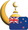 New Zealand logo featuring the national colors of black, white, and red, with iconic symbols like the silver fern or the southern cross constellation, representing the country's natural beauty, heritage, and national pride.