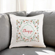 Custom Floral Personalized Cushion featuring elegant floral patterns and the name 'Zhaqiya', perfect for living room or bedroom decor.