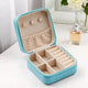 Mini Jewelry Box - Personalized Organizer in turquoise with multiple compartments for rings, earrings, and necklaces. Ideal for travel and daily use.