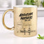 Personalized Gold Adventure Mug - Forever Explorers with 'Adventure Partners for Life' text and kayaking couple illustration. Ideal for travel lovers.
