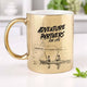Personalized Gold Adventure Mug - Forever Explorers with 'Adventure Partners for Life' text and kayaking couple illustration. Ideal for travel lovers.