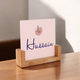 Sabr Acrylic Frame - Personalized Gift with name 'Hussain' and heart design, set in a wooden base, perfect for custom home decoration.