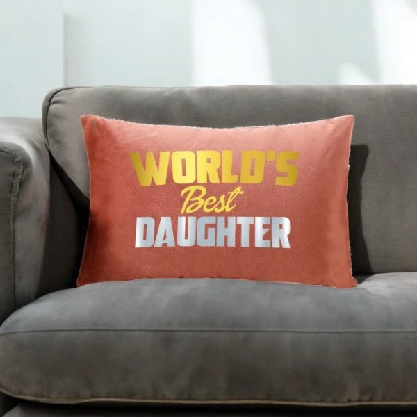 Best Daughter Personalized Velvet Cushion - Pink