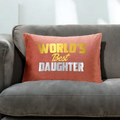 Best Daughter Personalized Velvet Cushion - Pink