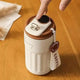 Brown Insulated Personalized Steel Flask with touch temperature display and secure lid. Designed for coffee lovers with custom name option.