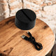Black LED lamp base with USB cable for Personalized TaskMate LED Lamp, compatible with custom acrylic inserts for task tracking.