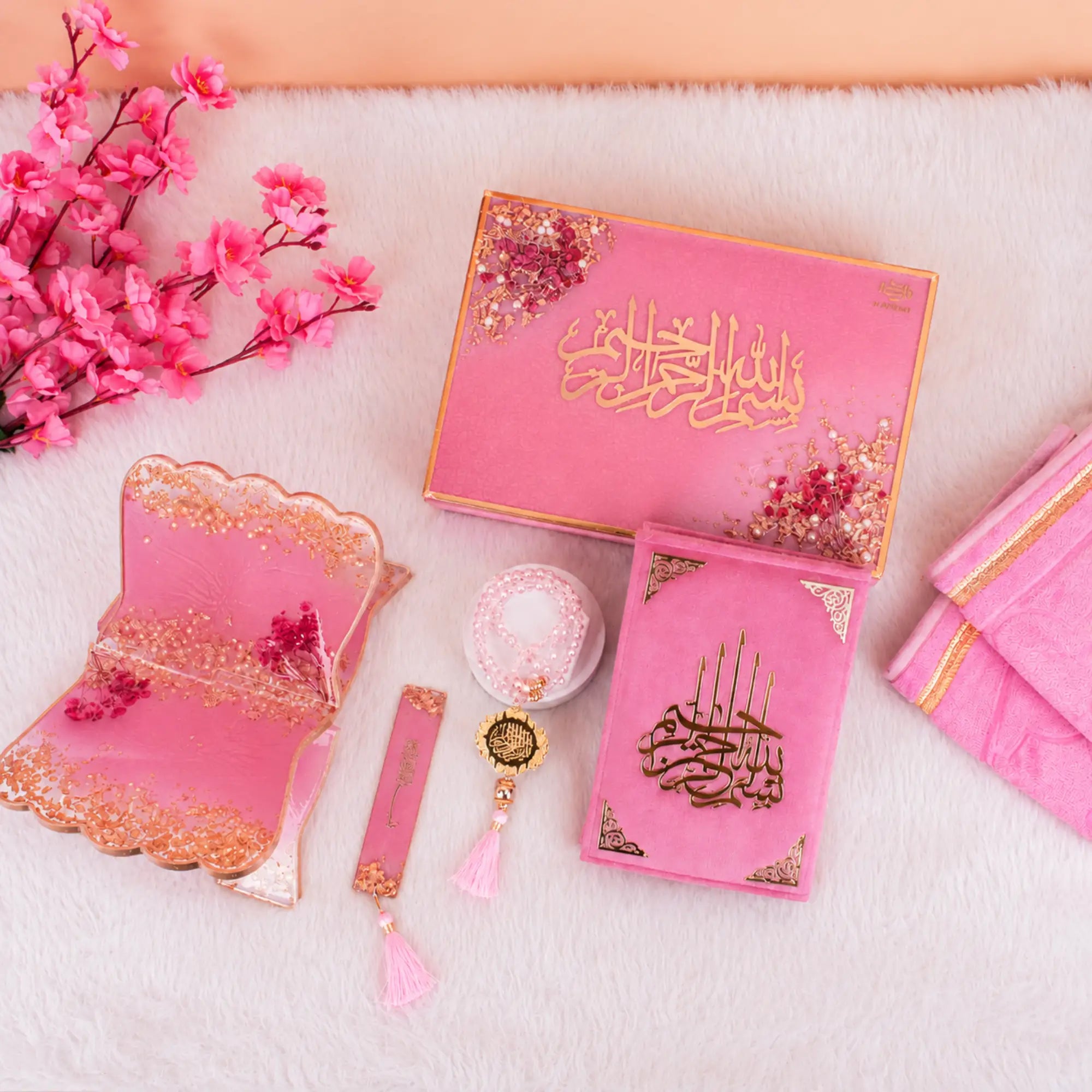 Pink Floral Pearl Sawab-E-Jariya Hamper Main image