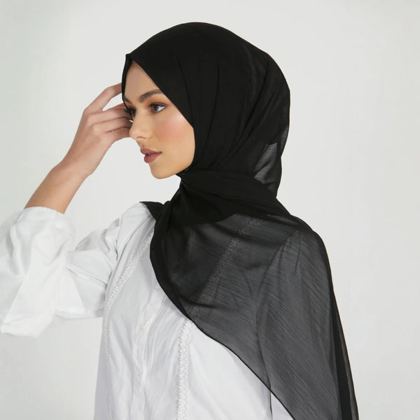 Black Premium Chiffon Hijabs