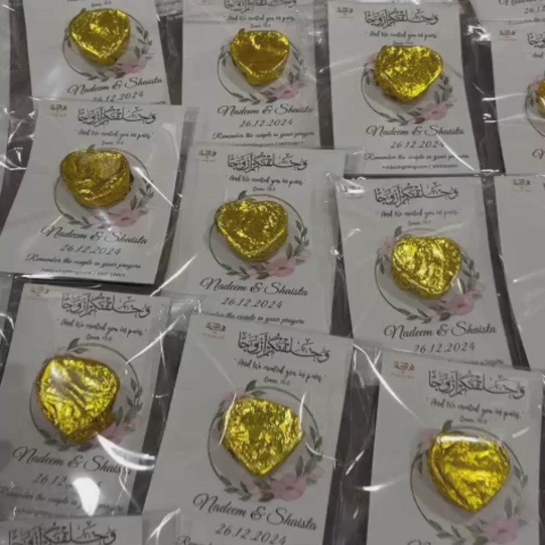 Customized Premium Chocolate Cards For Nikah Favors