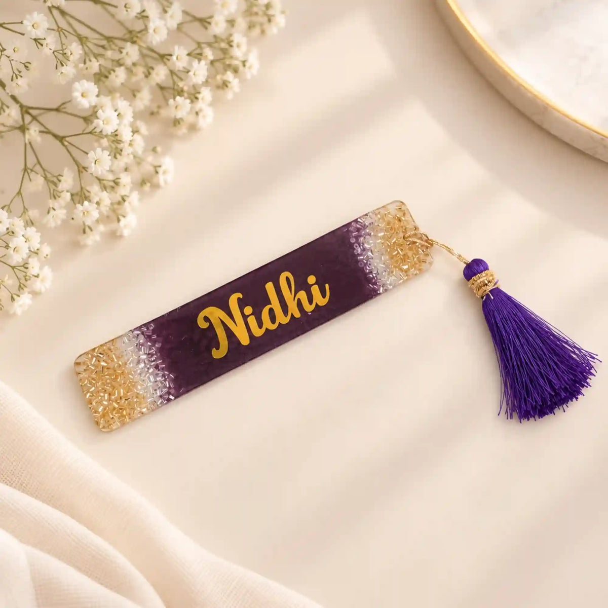 Purple Personalised Designer Bookmarks