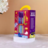 Quran Stories Book Set in a vibrant illustrated box with 12 durable board books for kids, perfect as an Islamic gift for Ramadan or Eid.