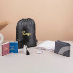 Safar-e-Imaan Women Mini Set includes essentials for Hajj & Umrah like hijab, tasbeeh, prayer mat, and Islamic books in a custom travel bag.