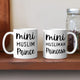 Mini Muslim Royalty Mug for Kids - Mini Muslim | Set of two ceramic mugs labeled 'Mini Muslim Prince' and 'Mini Muslimah Princess' for kids' Islamic gift sets.