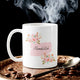 Alhamdulillah Floral Mug - Beautiful Design Ceramic with pink floral artwork and elegant script, ideal for gifting and daily use.